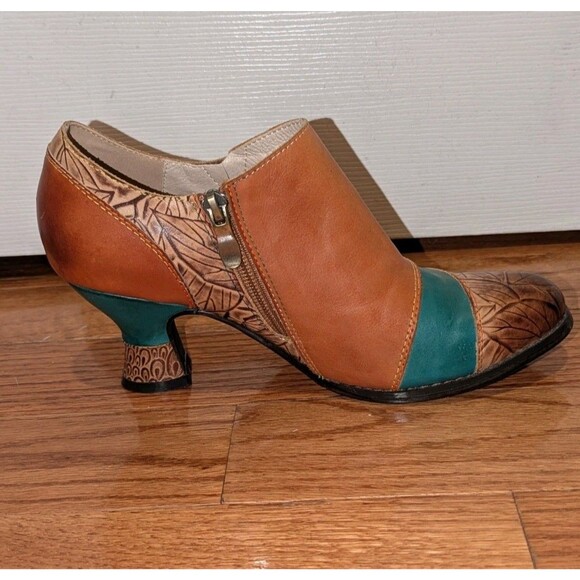Handpainted Leather boho Oxford Pumps Size 39 L'Artiste by Spring Step Ophitia - Picture 7 of 14